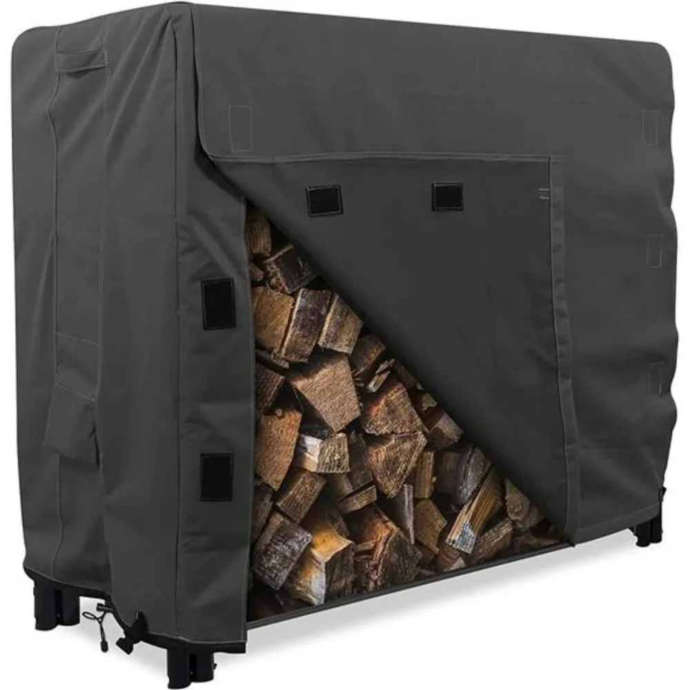 Heavy Duty Log Rack Cover - 4 Feet - Panther Series - Black